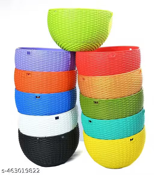 Solid Round Hanging Pots (8 Pcs, Multicolour)