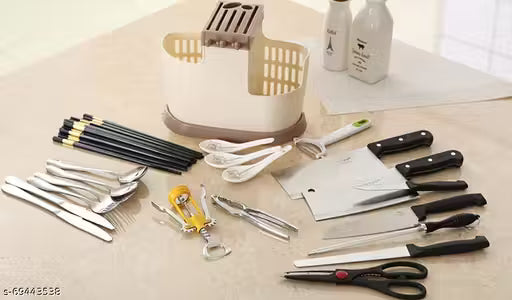 Plastic Cutlery Chopstick Holder Stand and Knife Organizer Drainer