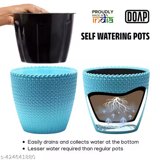 White Indoor Flower Pots (Pack of 5) 6 inch