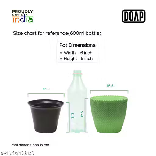 White Indoor Flower Pots (Pack of 5) 6 inch