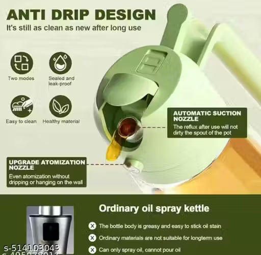Oil Spray Bottle – Leak Proof, Reusable & Portable Mist Sprayer for Cooking
