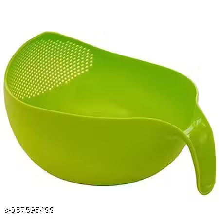 Rice & Fruits Washing Bowl with Handle (Green)
